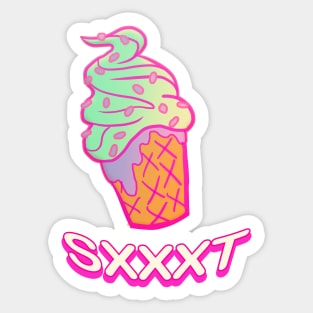 Ice cream cone black backdrop Sticker